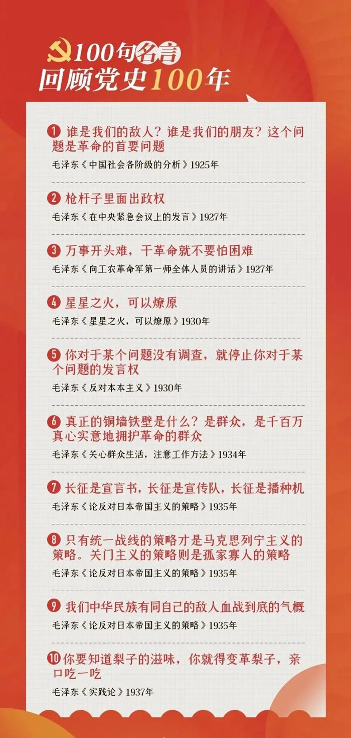 公考用得上！100句名言回顧黨史百年，一起學(xué)習(xí)